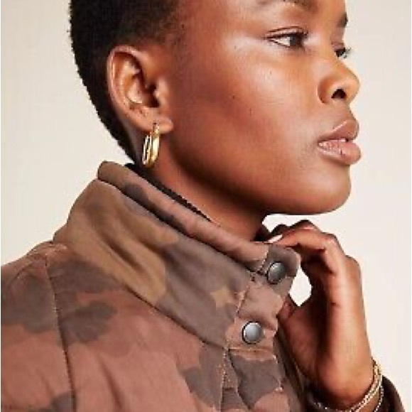 NEW Anthropologie Marrakech size XS Quilted Parka Jacket Camo Brown - Picture 5 of 9